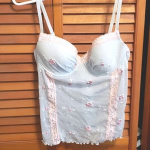 NWT Victoria secret green embroidery corset 36C